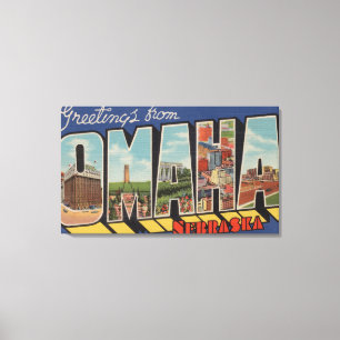 Impressão Em Tela Omaha, letra ScenesOmaha de NebraskaLarge, NE 2