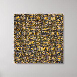 Impressão Em Tela Onda alaranjada cinzenta abstrata geométrica