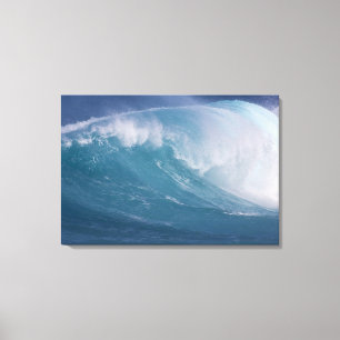 Impressão Em Tela Onda azul quebrando, Maui, Havaí, EUA 3