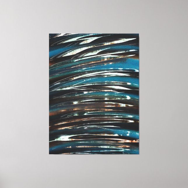 Impressão Em Tela Onda Gráfica Grunge (Frente)