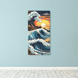 Impressão Em Tela Onda Hokusai Japonesa