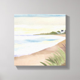 Impressão Em Tela Ondas da Praia | Aquarela do Oceano Costeiro