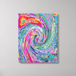Impressão Em Tela Ondas de Cores de Floral Psicodélico Abstrato em A