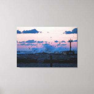 Impressão Em Tela Ondas de inverno selvagens