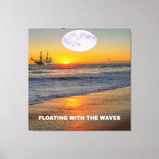 Impressão Em Tela Ondas de oceano azul