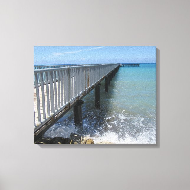 Impressão Em Tela Ondas de salto no Design do cais (Frente)