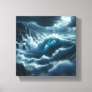 Impressão Em Tela Ondas de Tempestade Majestosa Oceano Dramático Lit