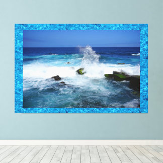 Impressão Em Tela Ondas do Mar 152cm x 102cm Lona Embrulhada