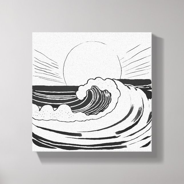 Impressão Em Tela Ondas do Oceano (Frente)