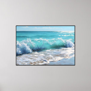 Impressão Em Tela Ondas do Oceano Turquesa na Arte Abstrata da Pared