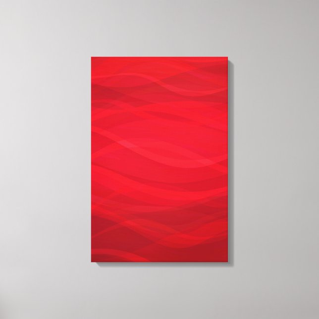 Impressão Em Tela Ondas escarlates abstratas tríptico gráfico em tel (Frente)