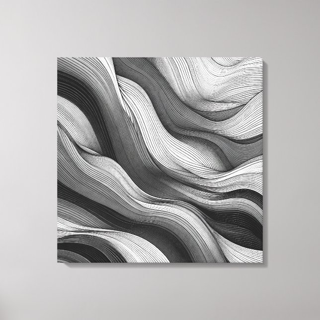 Impressão Em Tela Ondas etéreas: Uma dança de luz e sombra (Frente)