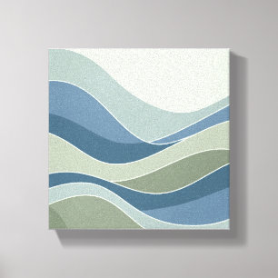 Impressão Em Tela Ondas Geométricas Suaves Ondas Minimalistas de Can