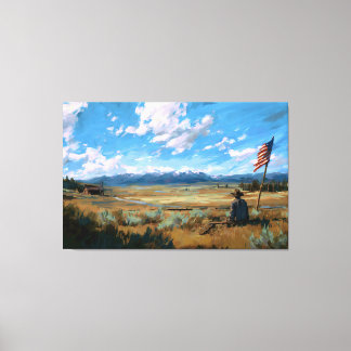 Impressão Em Tela Onde a Bandeira Ainda Tremula