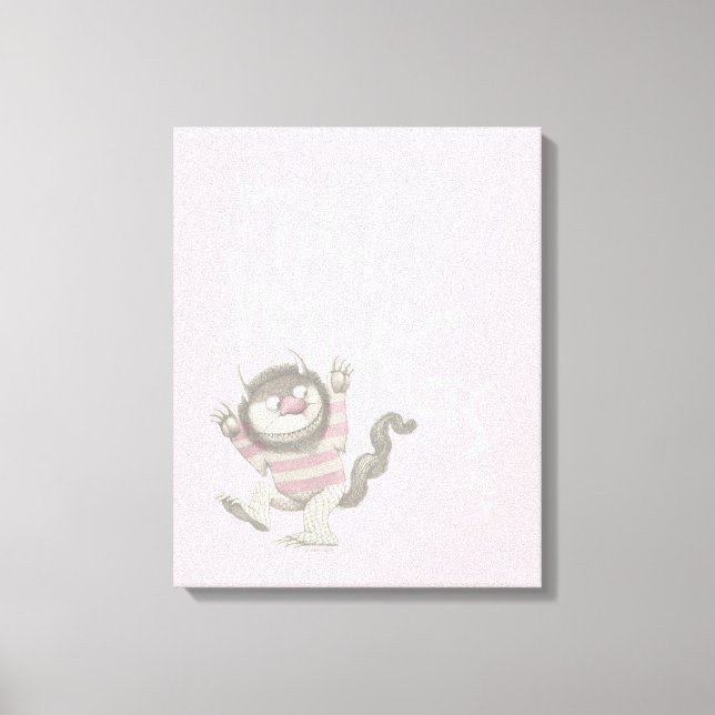 Impressão Em Tela Onde as coisas selvagens são citadas - rosa (Frente)