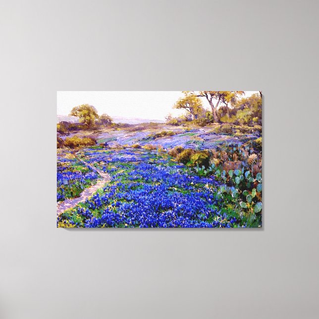 Impressão Em Tela Onderdonk - Bluebonnets na noite (Frente)