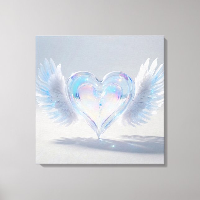 Impressão Em Tela *~* Opal Crystal Heart Angel Wings AP78 (Frente)