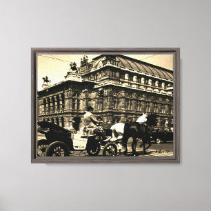 Impressão Em Tela Ópera Staatsoper Fiaker Vintage Áustria Viena