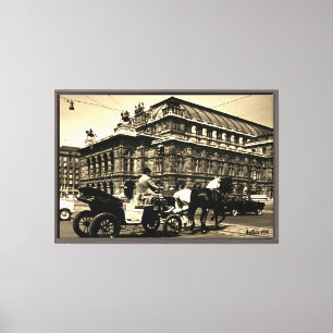 Impressão Em Tela Ópera Staatsoper Fiaker Vintage Áustria Viena