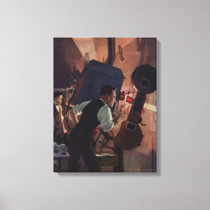 Impressão Em Tela Operador de Projeção de Cinema, Negócio Vintage