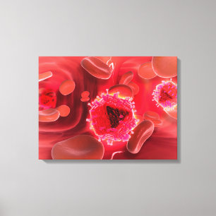 Impressão Em Tela Opinião microscópica o vírus do HIV dentro dos