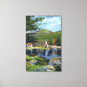 Impressão Em Tela Opinião ultrapassada lago de roda de água da