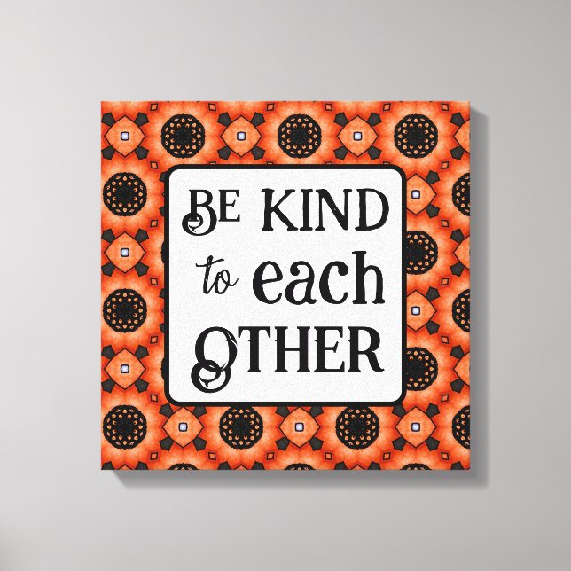 Impressão Em Tela Orange Sunflower BE KIND  (Frente)