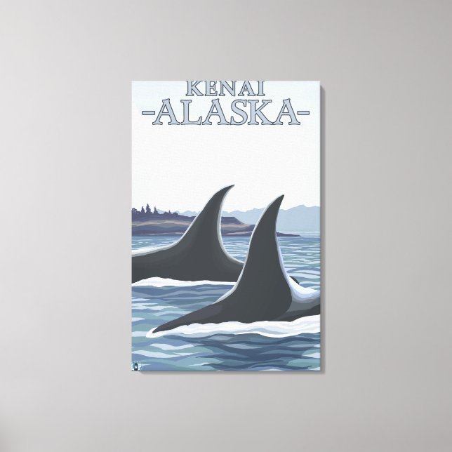 Impressão Em Tela Orca Whales #1 - Kenai, Alaska (Frente)