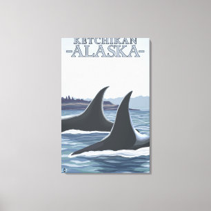 Impressão Em Tela Orca Whales nº 1 - Ketchikan, Alaska