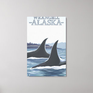Impressão Em Tela Orca Whales nº 1 - Wrangell, Alaska