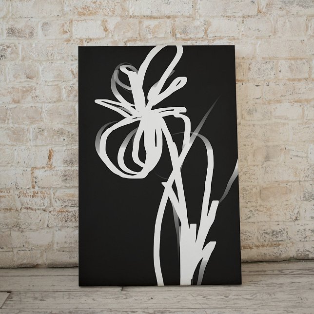Impressão Em Tela Orchid Noir: Abstrato preto e branco (Criador carregado)