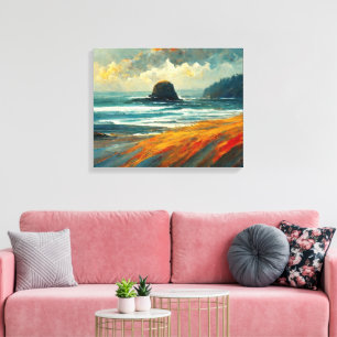 Impressão Em Tela Oregon Seascape Paisagem Costeira Abstrata