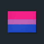 Impressão Em Tela Orgulho Bissexual (Bandeira Bi)<br><div class="desc">Esta design apresenta a bandeira do orgulho bissexual, que foi projetada pela primeira vez por Michael Page em 1998. Pretendia-se dar à comunidade bissexual o seu próprio símbolo comparável à bandeira orgulho gay. Na bandeira, o rosa é para a mesma atração de gênero, o azul é para diferentes atrações de...</div>