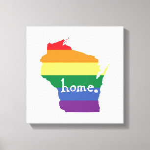 Impressão Em Tela Orgulho gay de Wisconsin Mapa do lar