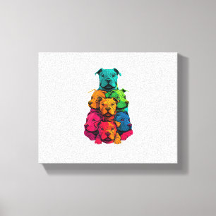 Impressão Em Tela Orgulho LGBT Colorido Staffordshire Bull Terrier D