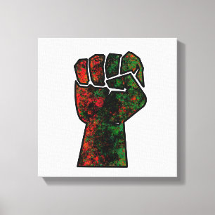 Impressão Em Tela orgulho negro vermelho punho verde pano-africano