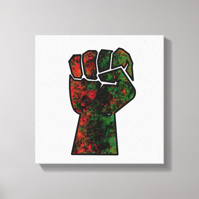 Impressão Em Tela orgulho negro vermelho punho verde pano-africano (Frente)