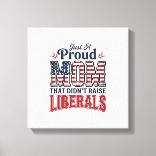 Impressão Em Tela Orgulhosa Mãe Patriótica Camisa Vintage Design Pol