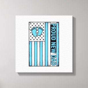 Impressão Em Tela Orgulhoso Novo Pai Bebê Pés Bandeira Vetor Design_