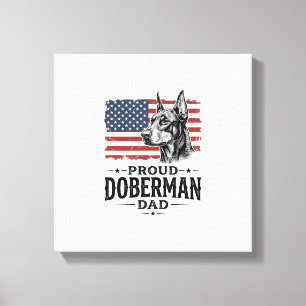 Impressão Em Tela Orgulhoso Pai Doberman Bandeira Vintage Vetor Desi