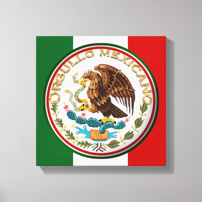 Impressão Em Tela Orgullo Mexicano (Águia da Bandeira Mexicana) (Frente)