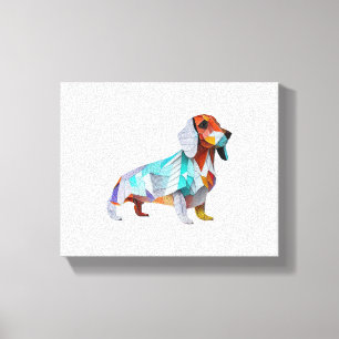 Impressão Em Tela Origami Dachshund