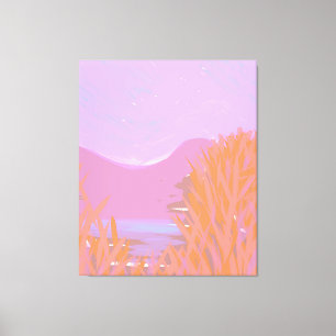 Impressão Em Tela Original Contemporâneo "The Lake" Triptych Trabalh