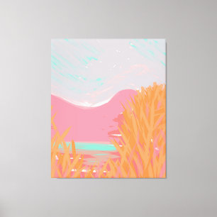 Impressão Em Tela Original Contemporâneo "The Lake" Triptych Trabalh