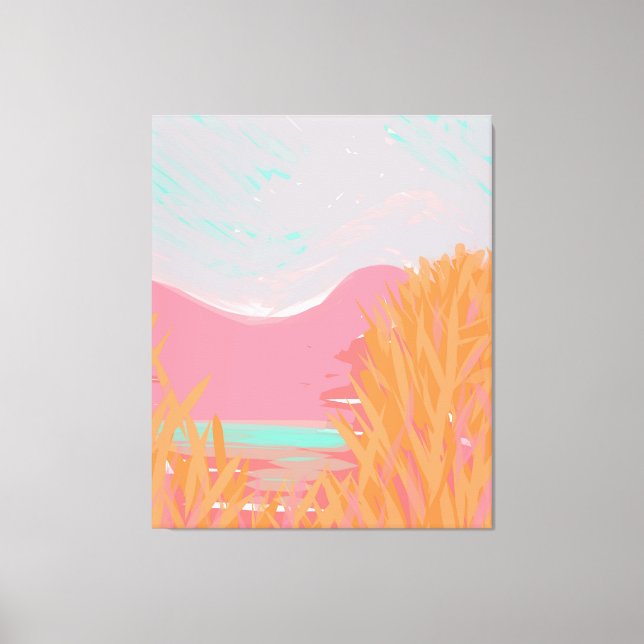 Impressão Em Tela Original Contemporâneo "The Lake" Triptych Trabalh (Frente)