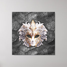 Impressão Em Tela Ornamentado Dourado/Detalhes Brancos da Cinza Marb