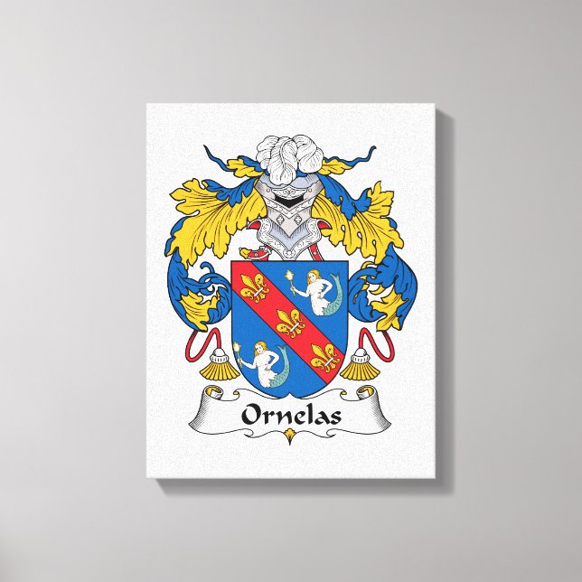 Impressão Em Tela Ornelas Family Crest (Frente)