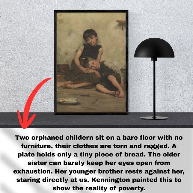 Impressão Em Tela "Orphans" by Thomas Kennington (1885) - London, UK (Criador carregado)