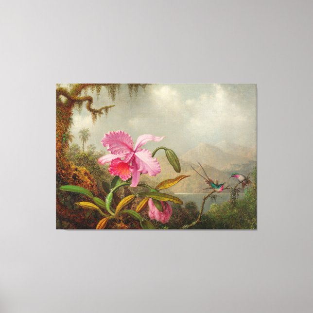 Impressão Em Tela Orquídea MARTIN J. HEADE e Aves Humanos (1875-90) (Frente)