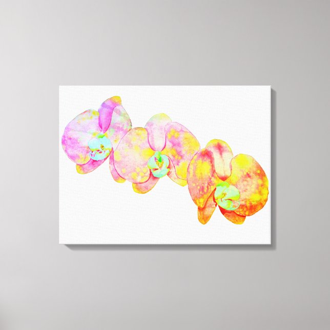 Impressão Em Tela Orquídeas Caribe, flores aquáticas tropicais (Frente)